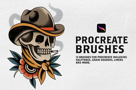 Procreate - Tattoo Brushes, an Illustration by Born to Love