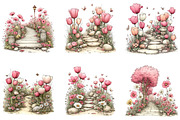 Whimsical Spring Flowers Pathway PNG, an Illustration by CraftArtStudio (Thumbnail 3 of 6)