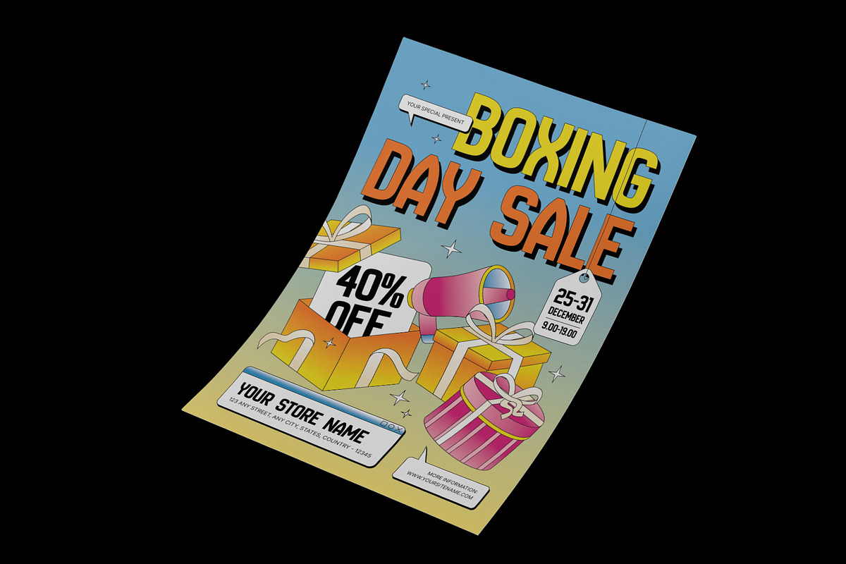 Festive Boxing Day Promo Flyer, a Flyer Template by Neermana (Photo 2 of 4)