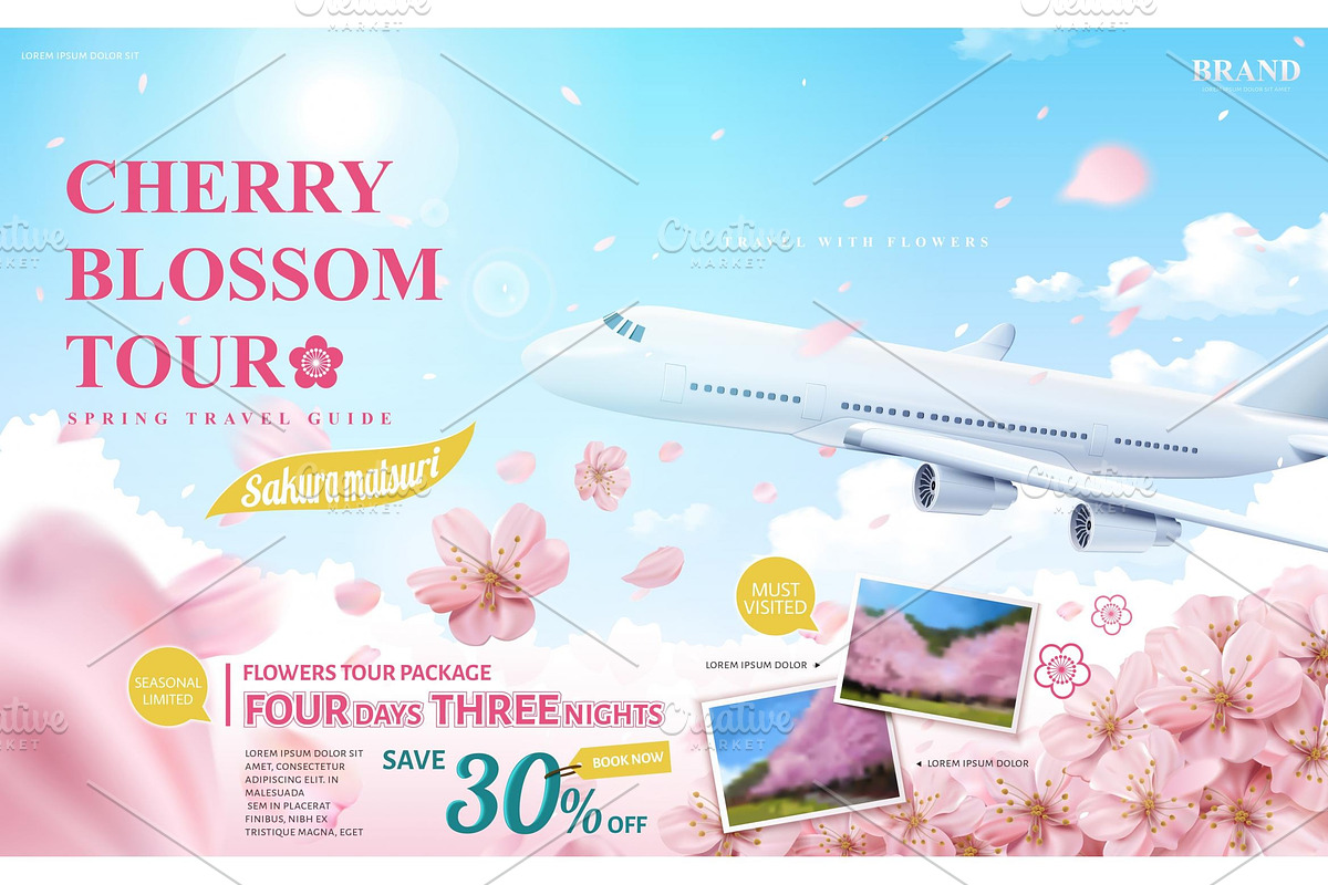 Cherry blossom tour ad, a Landing Page Template by TotallypicRF