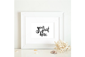 Styled white frame mockup - beach 2