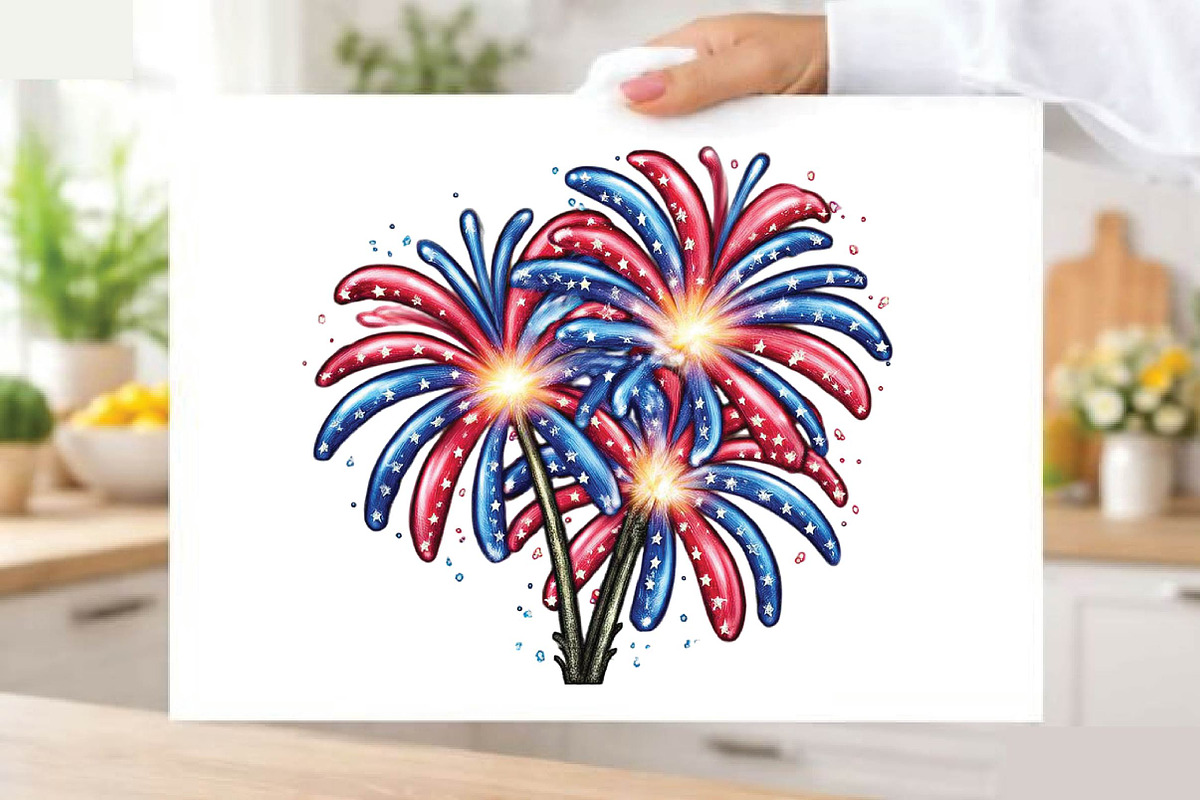Fireworks 4th of July Watercolor Cli, an Illustration by SVGArt (Photo 3 of 9)