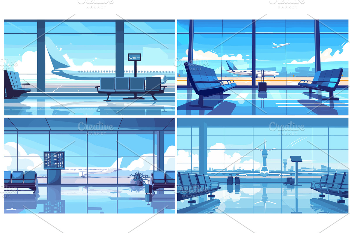Airport interior. Empty waiting hall, a Transportation Illustration by Stock-Smart-Start