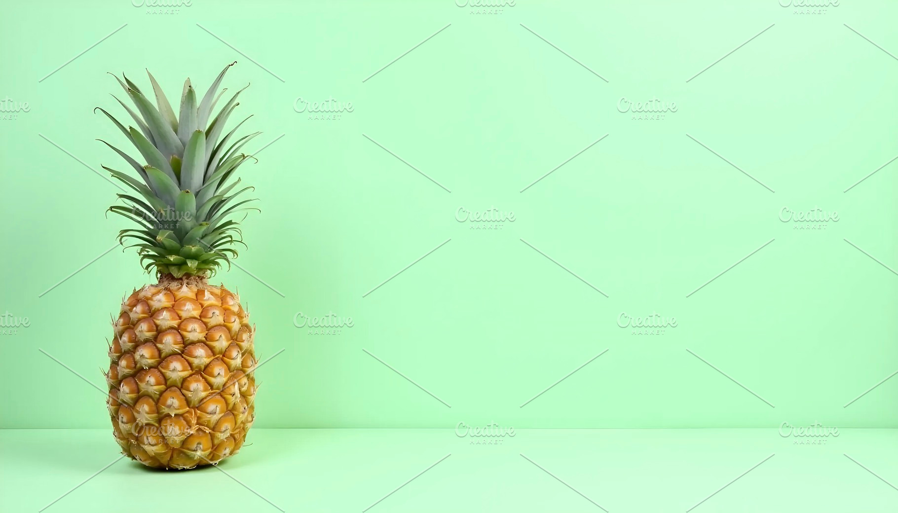 Tropical Pineapple With Space For Gr, a Photo by LOGOCREATIVE