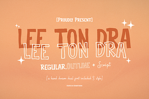 Lee Ton Dra Hand Drawn 3 Style Font, a Handwritten Font by Denustudios