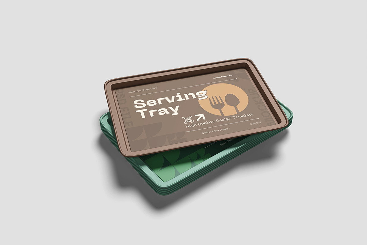 Versatile Serving Tray Mockup, an Advertising Mockup by bimockup (Photo 3 of 6)