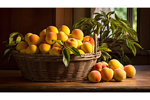golden yellow nectarine ai generated, a Food & Drink Photo by pikepicture