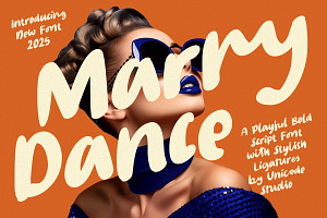Marry Dance - Playful Script Font, a Handwritten Font by Unicode Studio