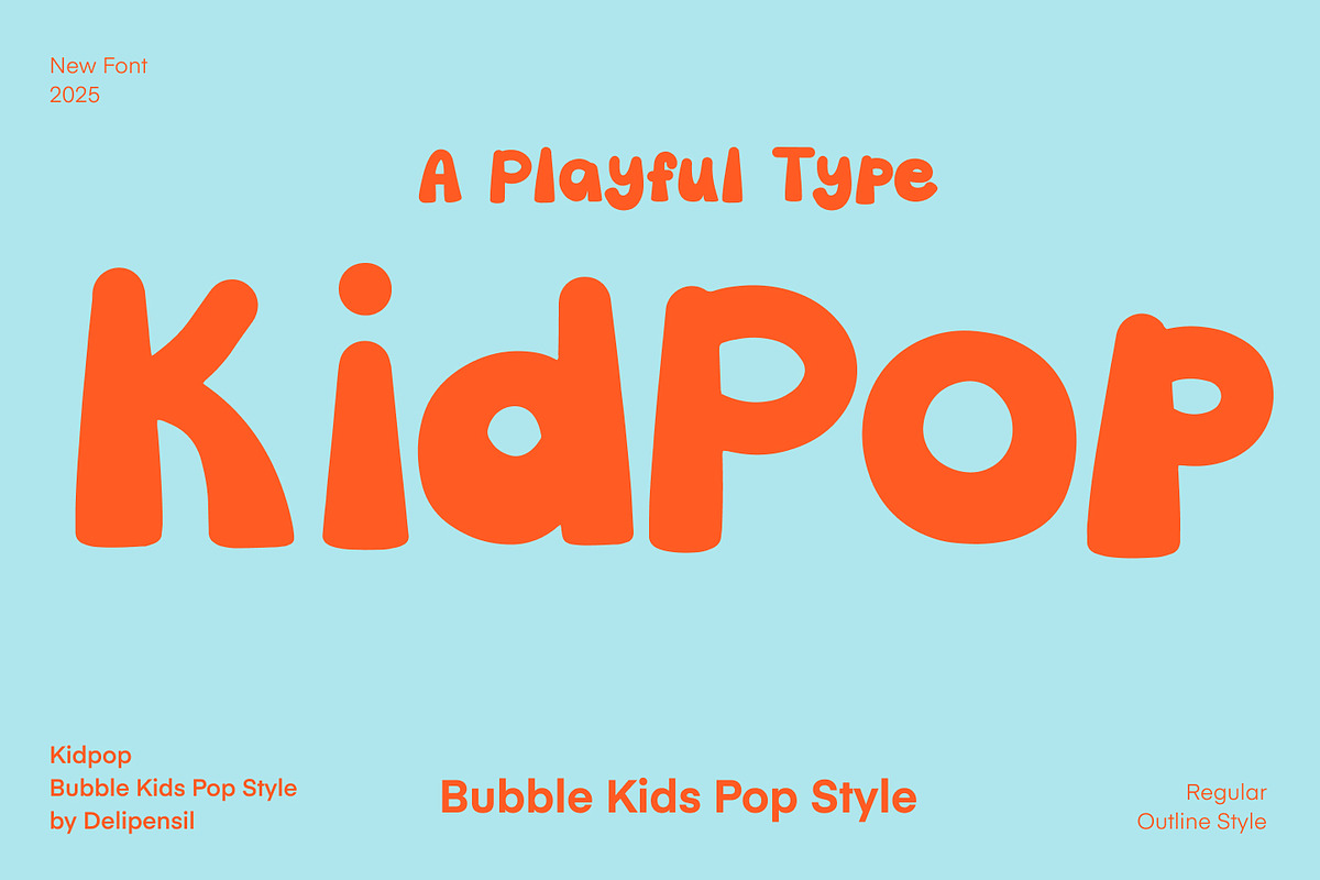 Kidpop - Playful Display Font, a Sans Serif Font by delipensil (Photo 1 of 7)