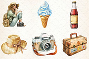 Vintage Drawing Summer Clipart, an Illustration by Rose Art (Thumbnail 4 of 4)