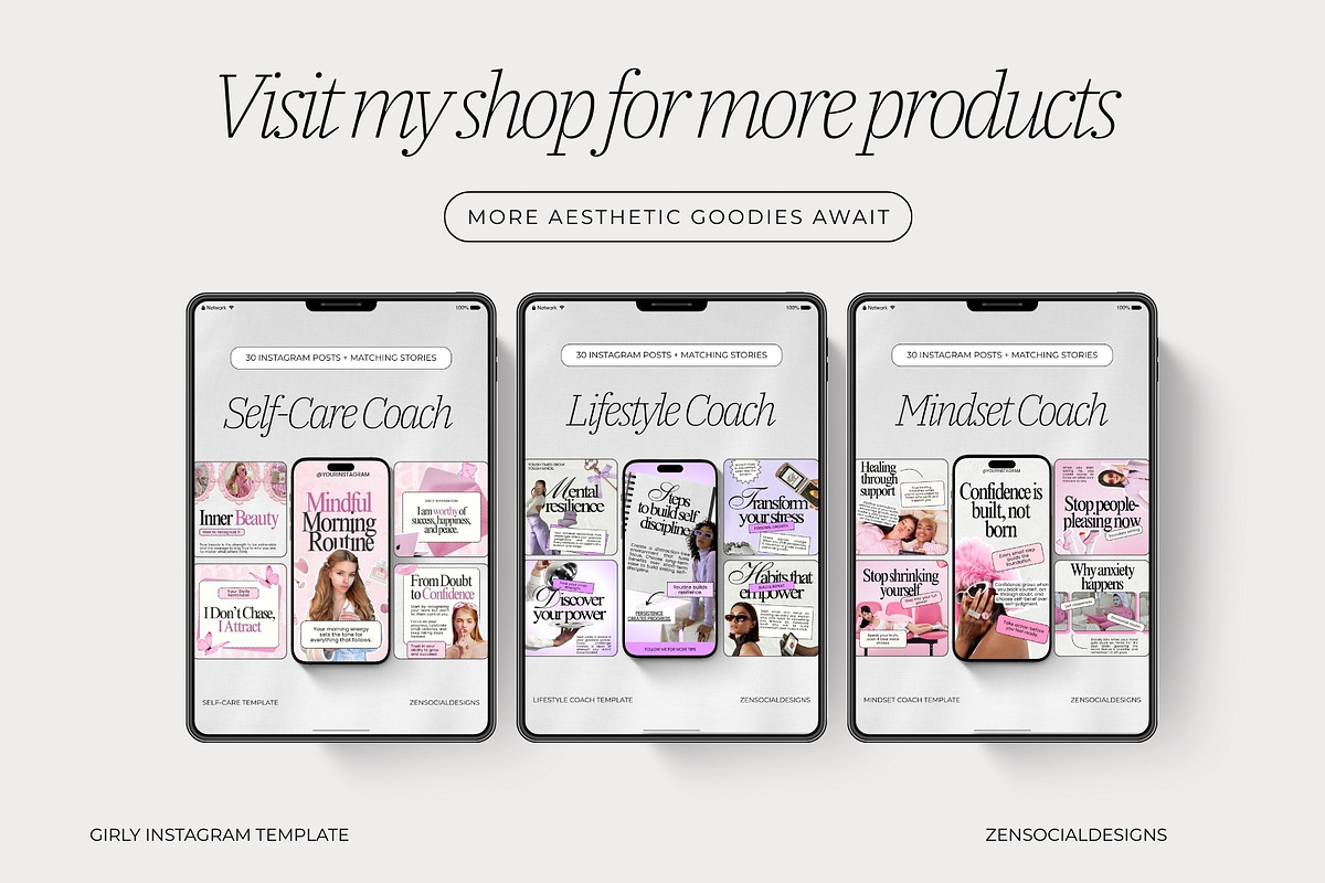 Girly Instagram Templates, a Social Media Template by ZenSocialDesigns (Photo 9 of 9)