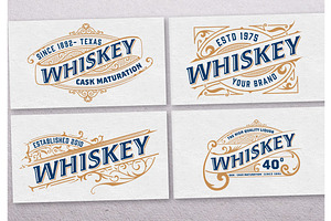 Set Of 4 Vintage Liquors Logos