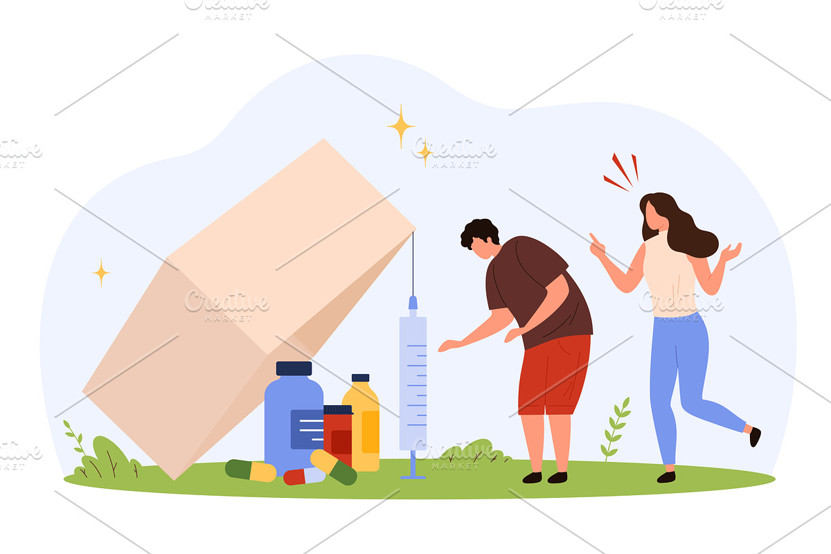 Drug Addiction Trap Conceptual, an Object Illustration by Flashvector