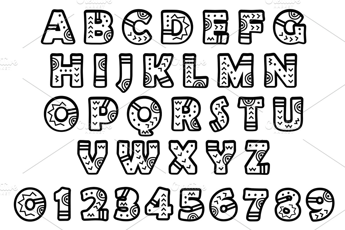 African, Aztec or Maya tribal font, an Icon by BabySofja