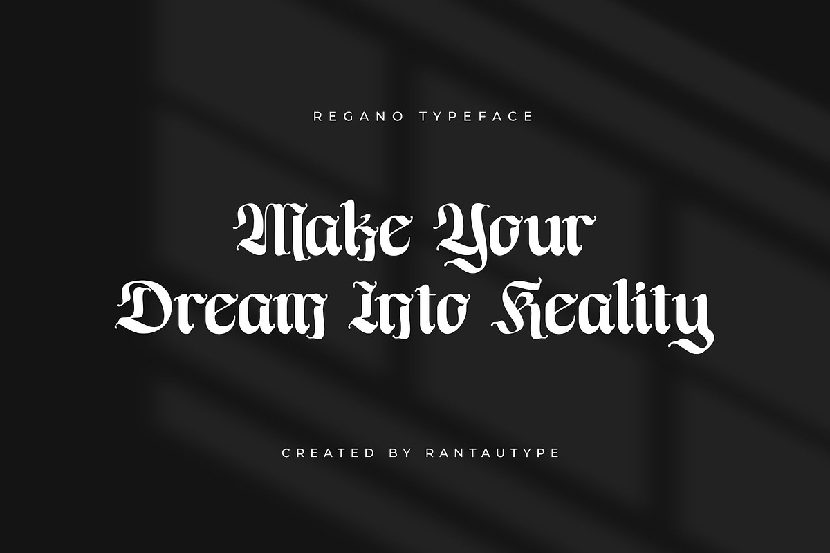 Regano Classic BlackLetter Font, a Blackletter Font by RantautypeStudio (Photo 3 of 17)