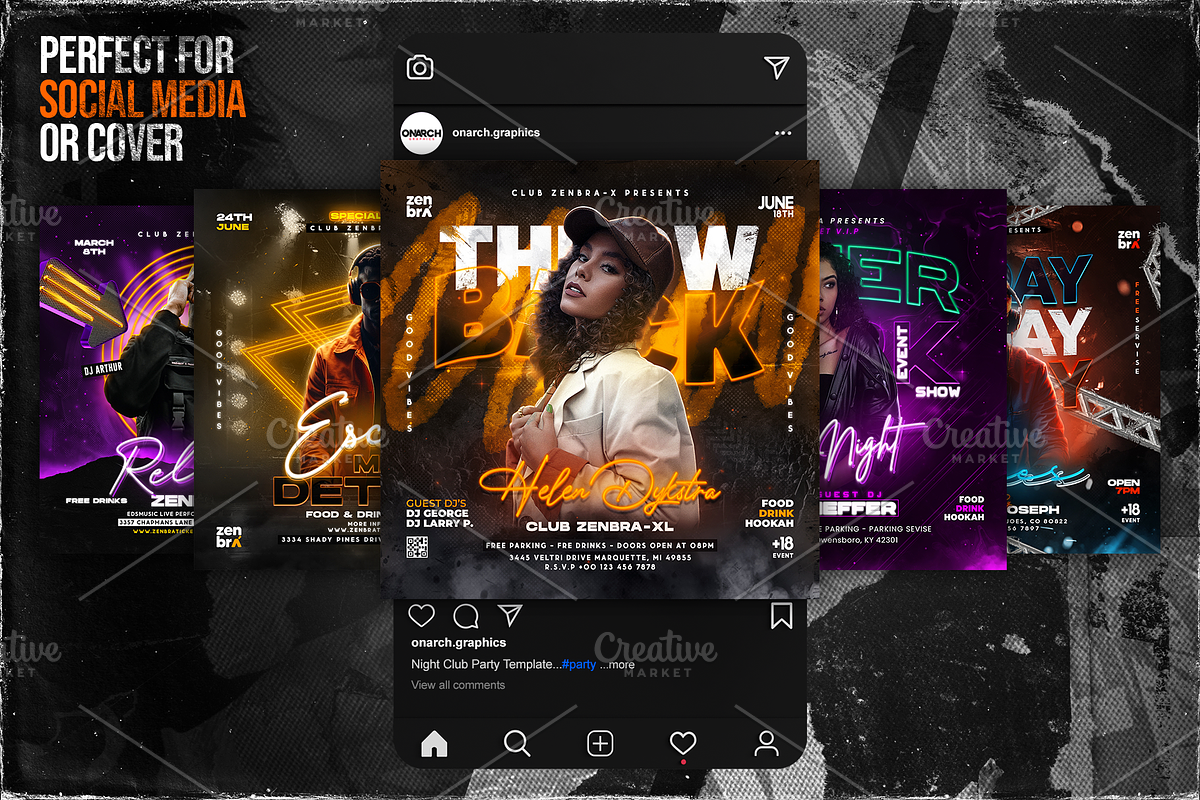 10 DJ Party Flyer Template, a Print Template by OnurDemircan (Photo 5 of 8)