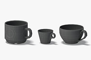 10 White Ceramic Cups 3D Model, an Object 3D Model by rebrandy (Thumbnail 7 of 9)