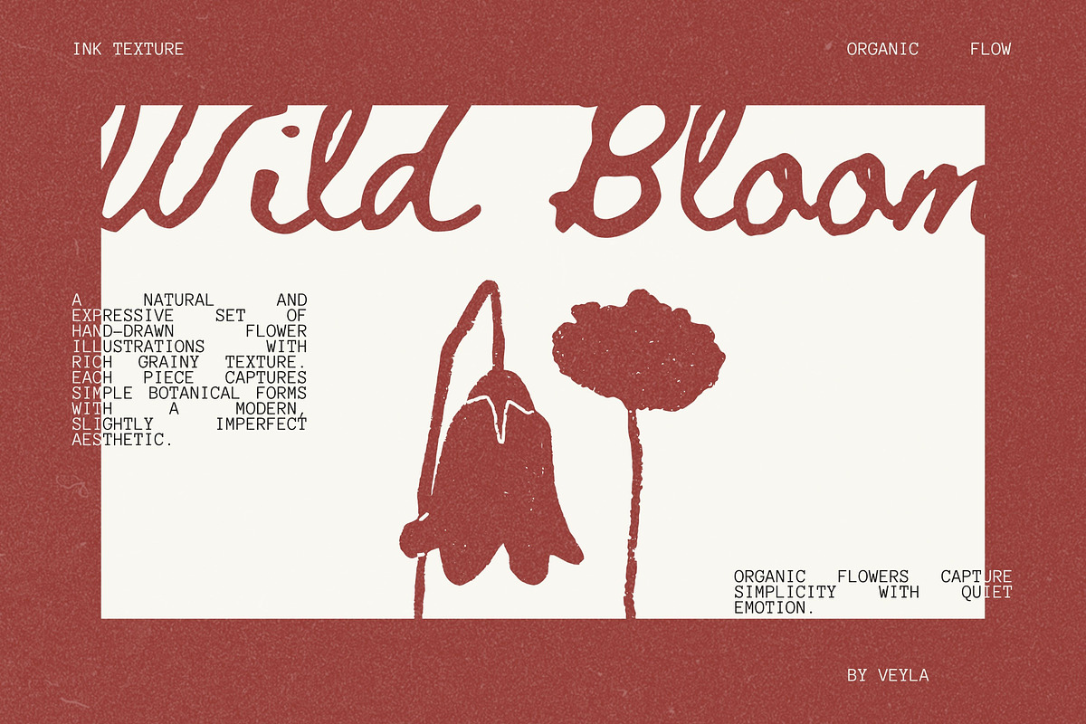 Wild Bloom: 70 Textured Flowers Pack, a Decorative Illustration by Veyla (Photo 4 of 15)
