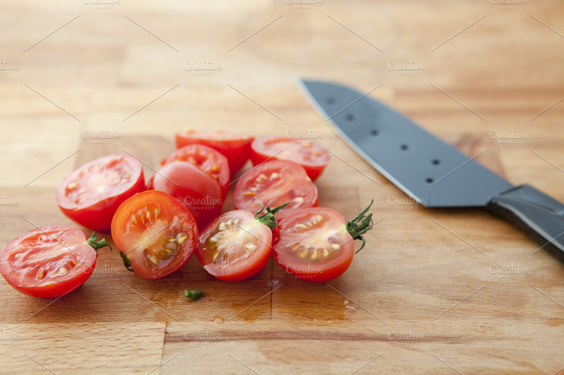 Sliced Cherry Tomatoes Stock Photo Containing Tomato And Cherry