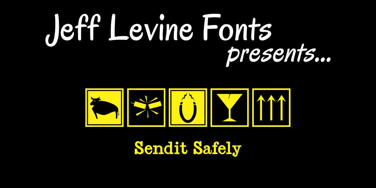 Sendit Safely JNL, a Symbol Font by Jeff Levine Fonts
