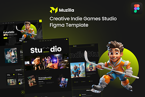 Muzilla Games Studio Figma Template, an UI Kit Template by AliThemes
