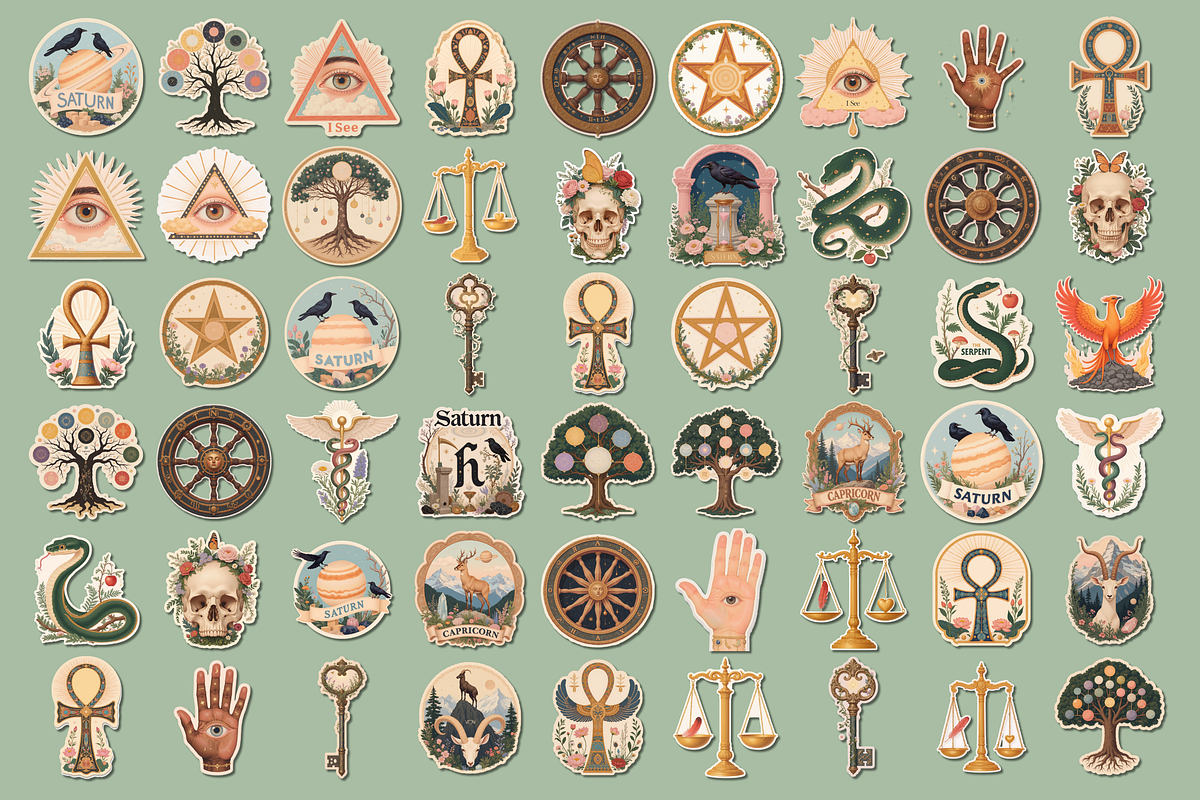 Grimoire Gold Occult Clipart Set, an Object Graphic by Jakayla Digital Co (Photo 14 of 14)