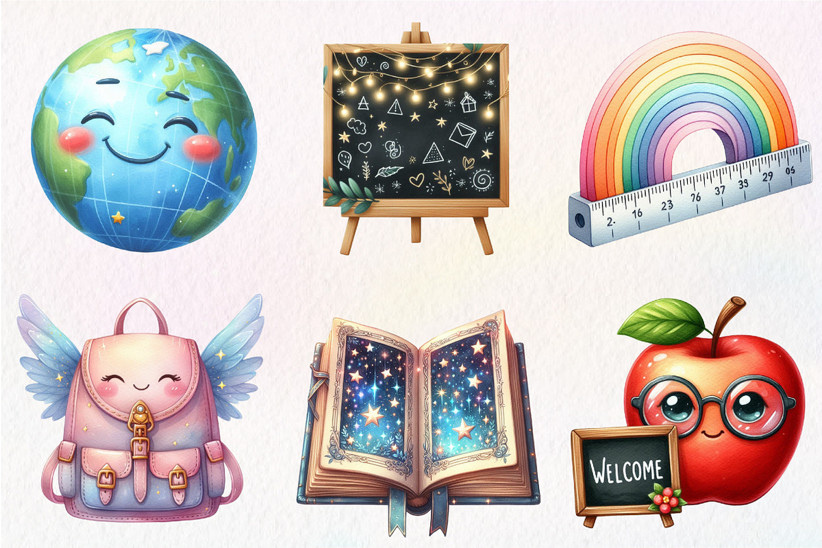 Whimsical Back to School Clipart, an Illustration by CreationArt (Photo 3 of 5)