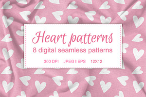 Valentine seamless patterns set