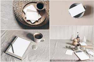 Neutral Linen Photo Mockups Bundle