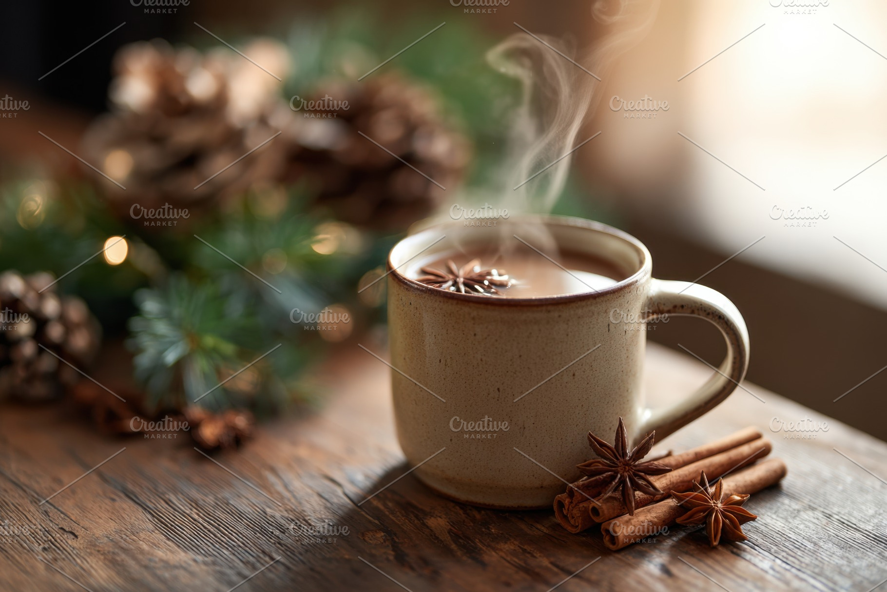 Cozy spiced tea with cinnamon and star anise, a Holiday Photo by AlyaAnd