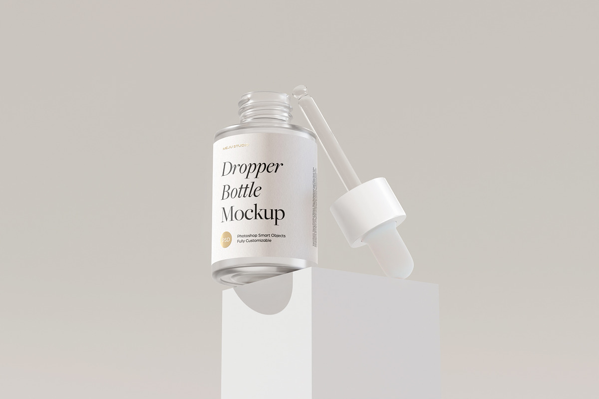 Frosted Glass Dropper Bottle Mockups, a Packaging Mockup by Wildfield Studio (Photo 9 of 13)