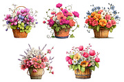 Spring Flower Basket Clipart Set, an Illustration by Design Market (Thumbnail 4 of 5)