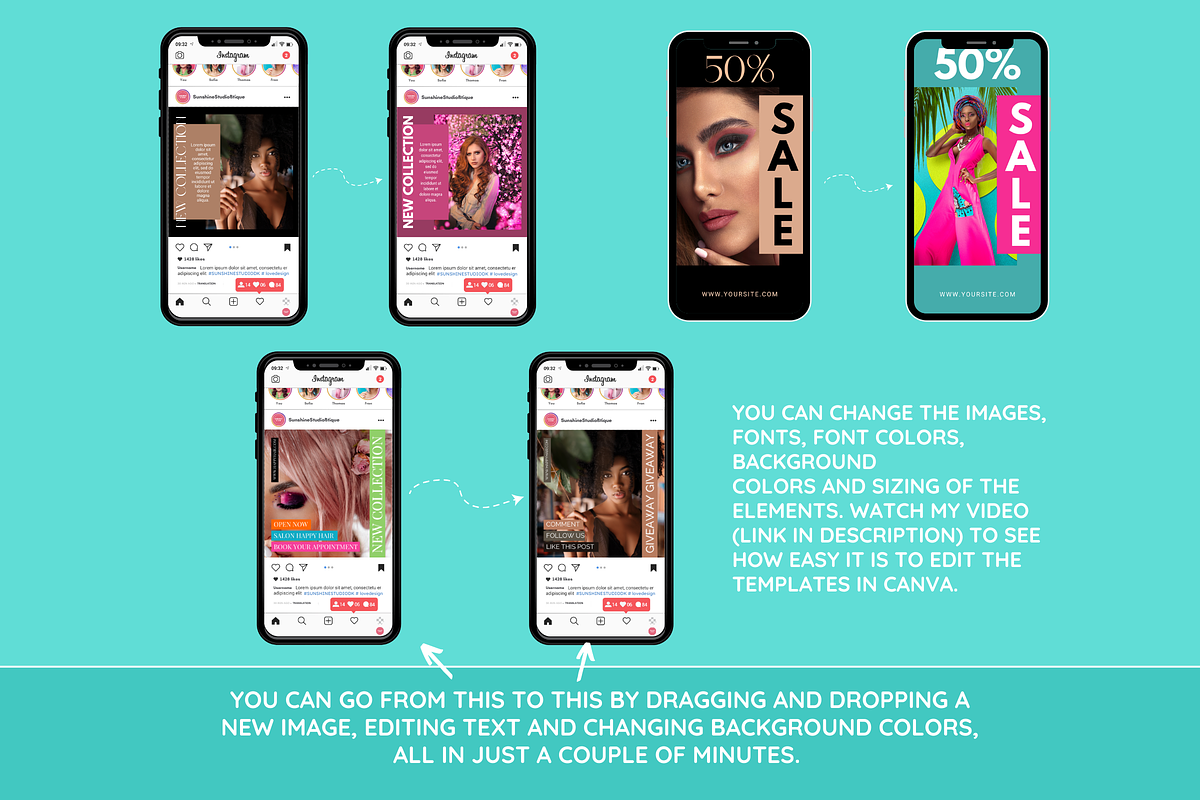 Colorful Instagram Template Bundle, a Social Media Template by SunshineStudioBoutique (Photo 8 of 10)