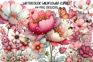 Watercolor Wildflower Clipart, an Illustration by Daily.Designs