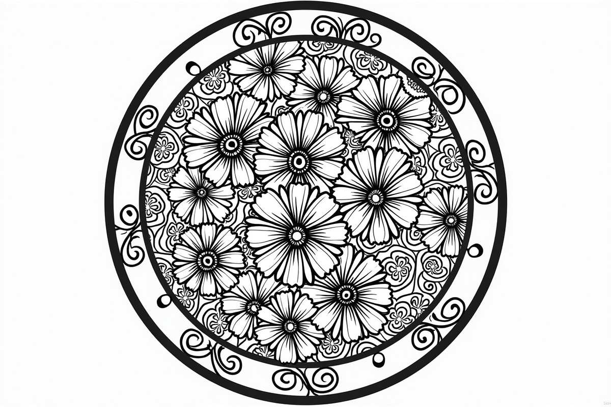 Beautiful Floral Mandala Clipart, an Illustration by hafijul (Photo 4 of 9)