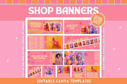 Cute Shop Banner Templates, a Shopify Template by SunshineStudioBoutique