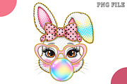 Faux Yarn Easter Bunny Coquette PNG, an Illustration by OK Design (Thumbnail 1 of 6)