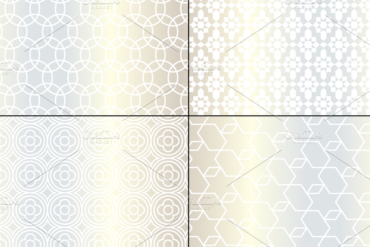 Silver Seamless Moroccan Patterns preview 5