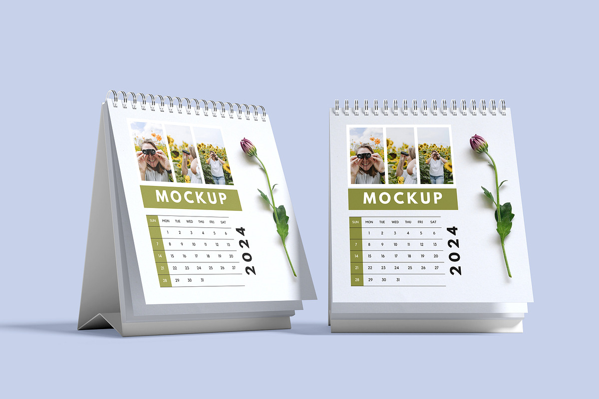 Desk Calendar Mockup, a Poster Template by safrizalstudio (Photo 2 of 5)