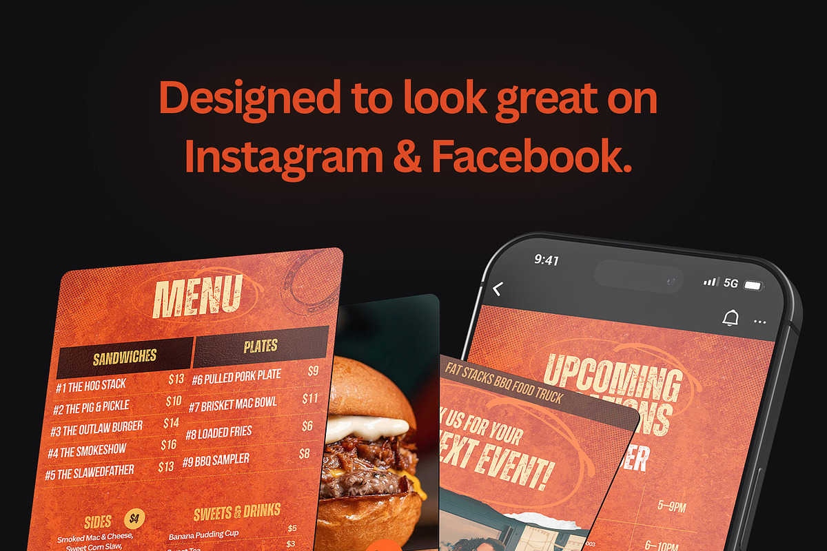BBQ Food Truck Canva Templates preview 3