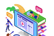 Online distance Education from Home, an Education Illustration by TAlex (Thumbnail 4 of 6)