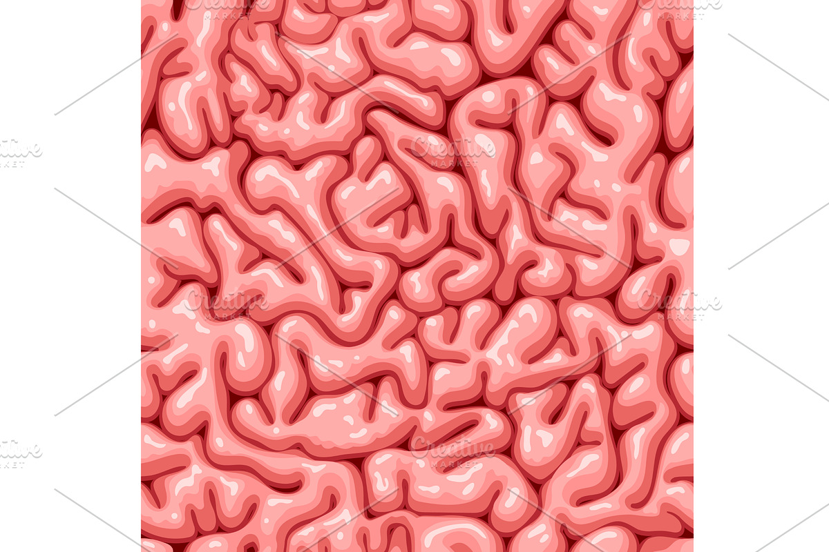 Brain seamless pattern texture, a Decorative Illustration by Vector Tradition