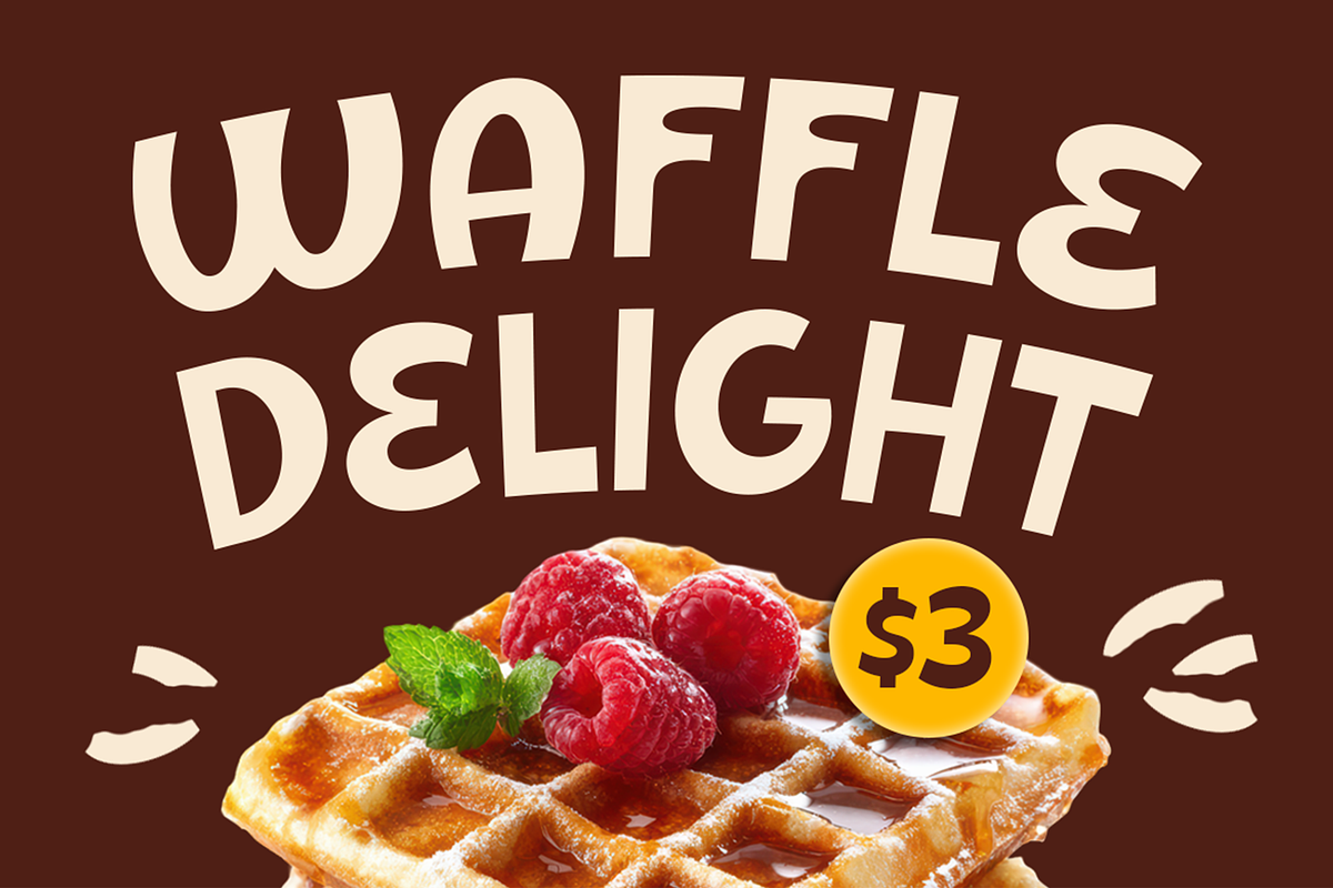 Peanut Waffle - Food Display Font, a Sans Serif Font by Pekotype (Photo 7 of 15)
