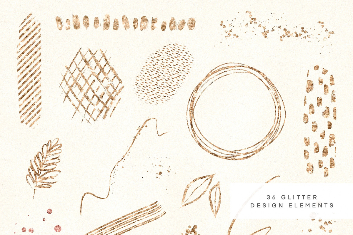 Paint Strokes & Glitter Elements, a Texture Illustration by PeDe Designs (Photo 16 of 19)