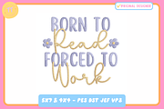 Bookish Machine Embroidery File, a Pattern Graphic by Thread Tech Aus (Thumbnail 1 of 4)