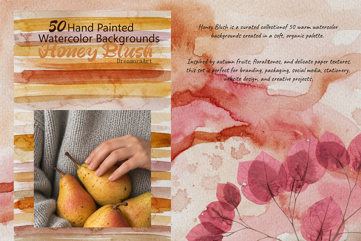 50 Warm Watercolor Backgrounds Pack, a Background Graphic by DreamoraArt (Photo 4 of 6)