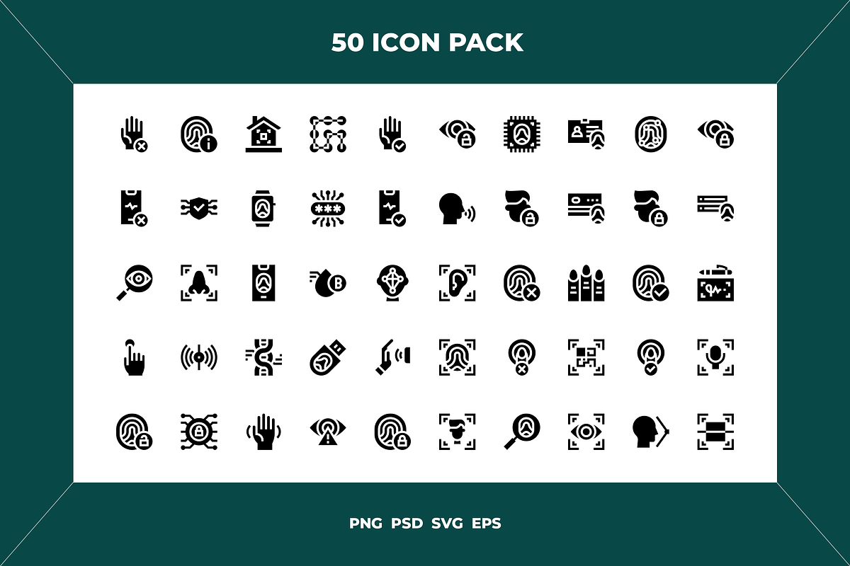 Biometrics icons, an Outline Icon by Wencory (Photo 1 of 2)