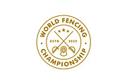 Fencing Sport Emblem Badge Logo, a Branding & Logo Template by Buqancreative (Thumbnail 1 of 4)