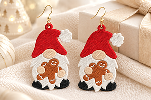 Gnome Earrings Embroidery Design