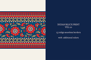 Blue Indian Block Print: Border Vol2